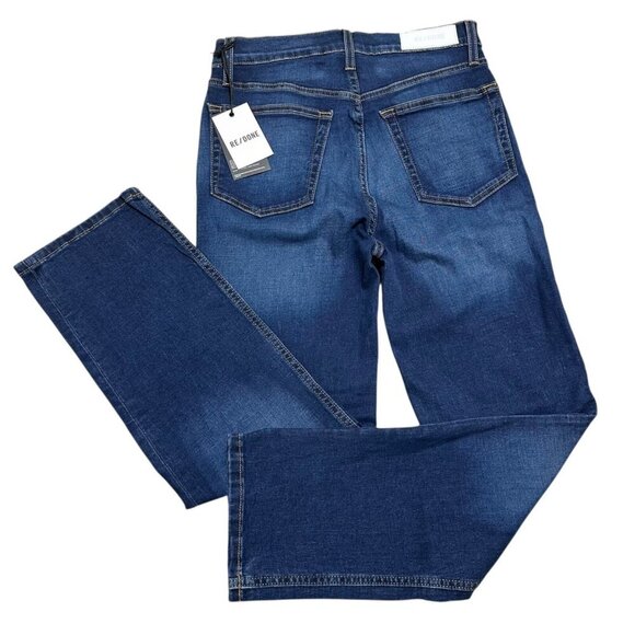 Re/Done Womens Size 27 Deep Faded Blue High Rise Stovepipe Jean Comfort Stretch - Picture 5 of 10